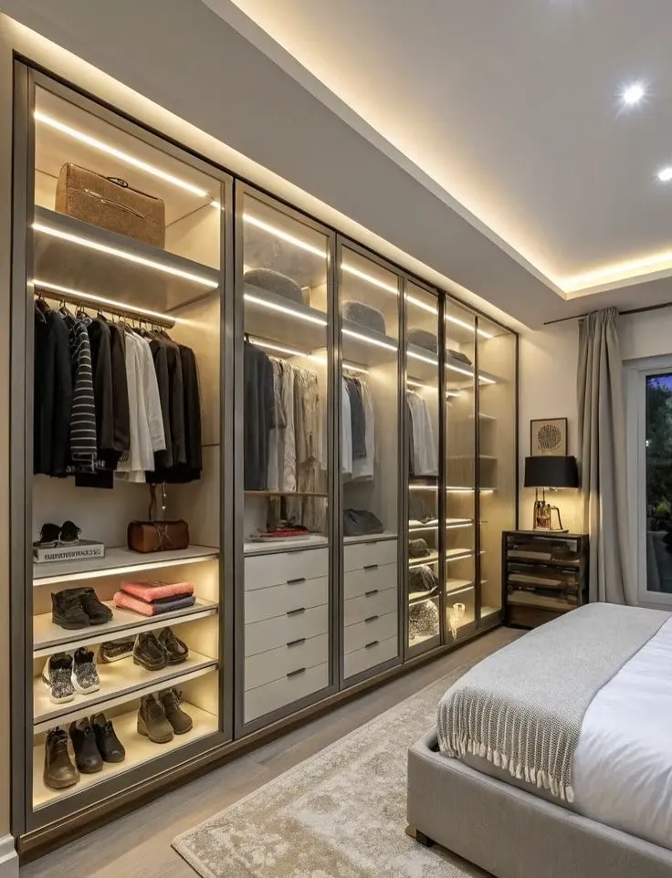Dressing OSKAP éclairé, penderie et rangement chaussures